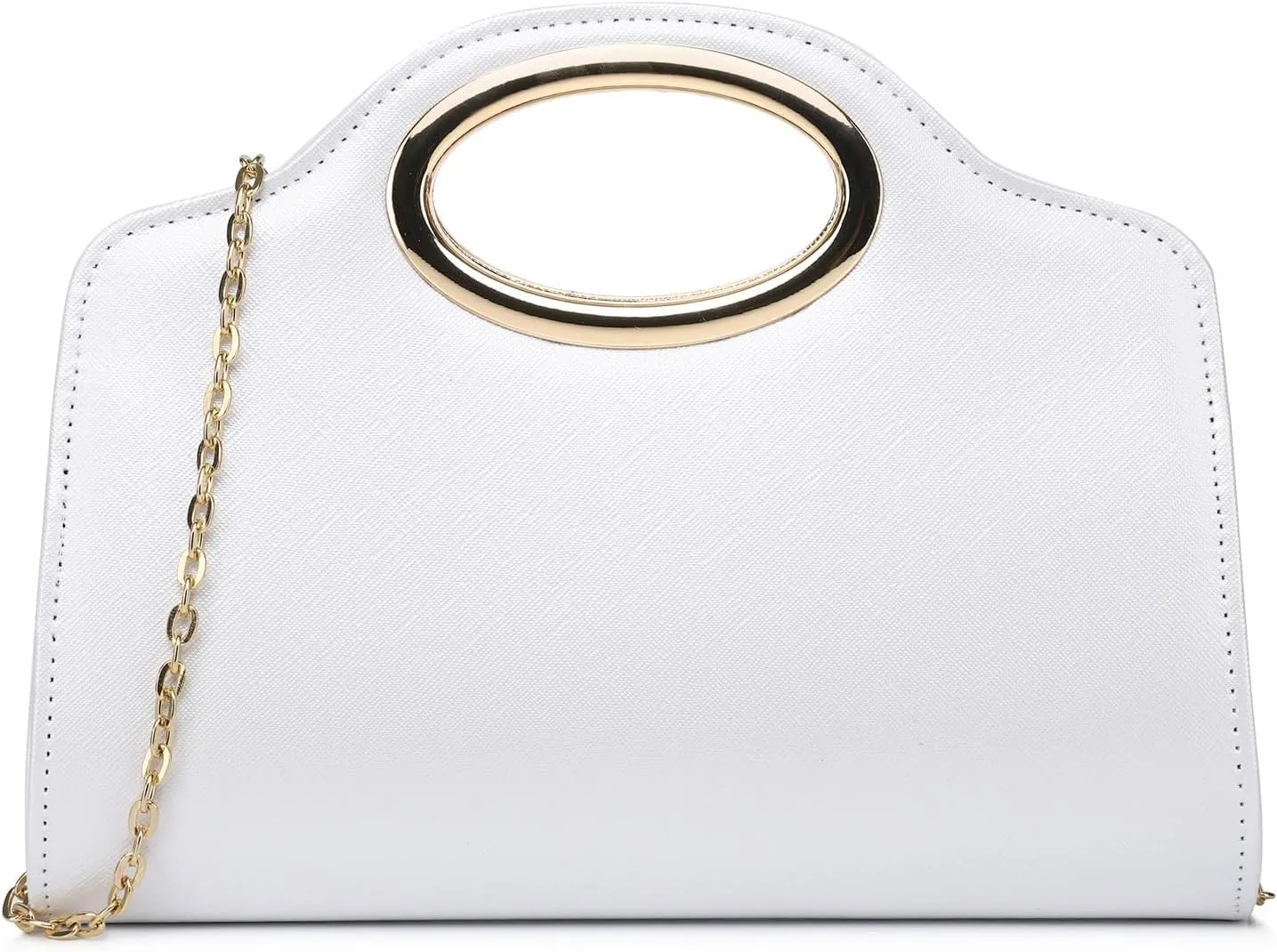 Clutch Purses for Women Cut Out Handle Clutch PU Leather/Straw Evening Bag for Wedding Party and Prom