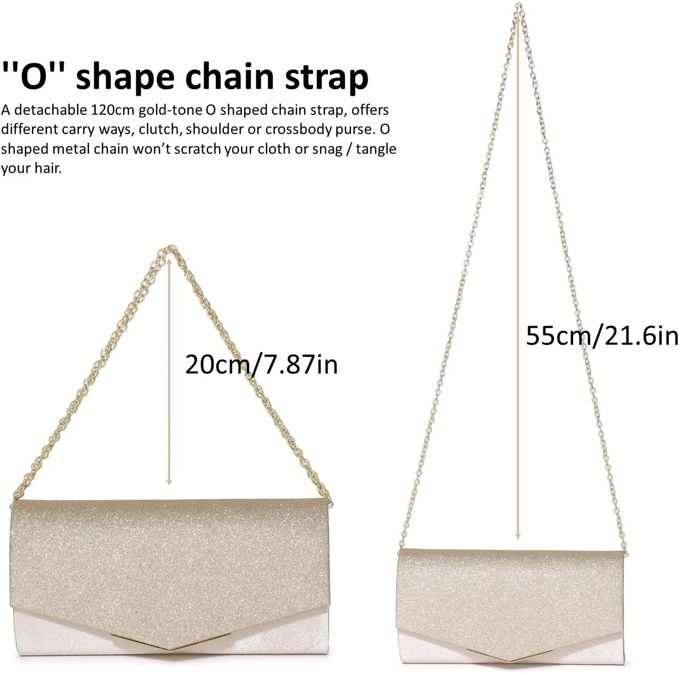 Clutch Purses For Women Evening Bags Shining Envelope Handbags Shoulder Crossbody bag for Women Wedding Party Prom