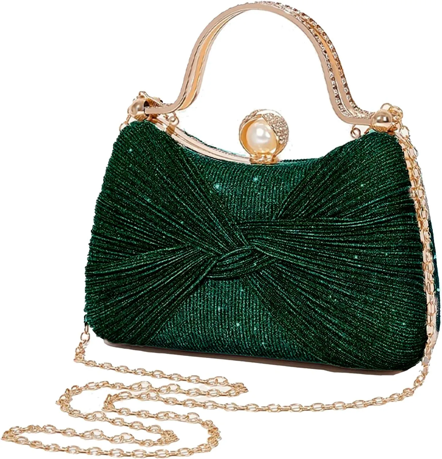 Clutch Purses for Women Handbags Shiny Sequin Wedding Silver Cross Body Purses with Chain,Wedding Prom Party Club