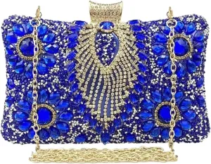 Clutch Purses for Women Multicolored Diamond Evening Clutch Bag for Women Bridal Crystal Flower Handbag for Wedding Party and Dinner Events