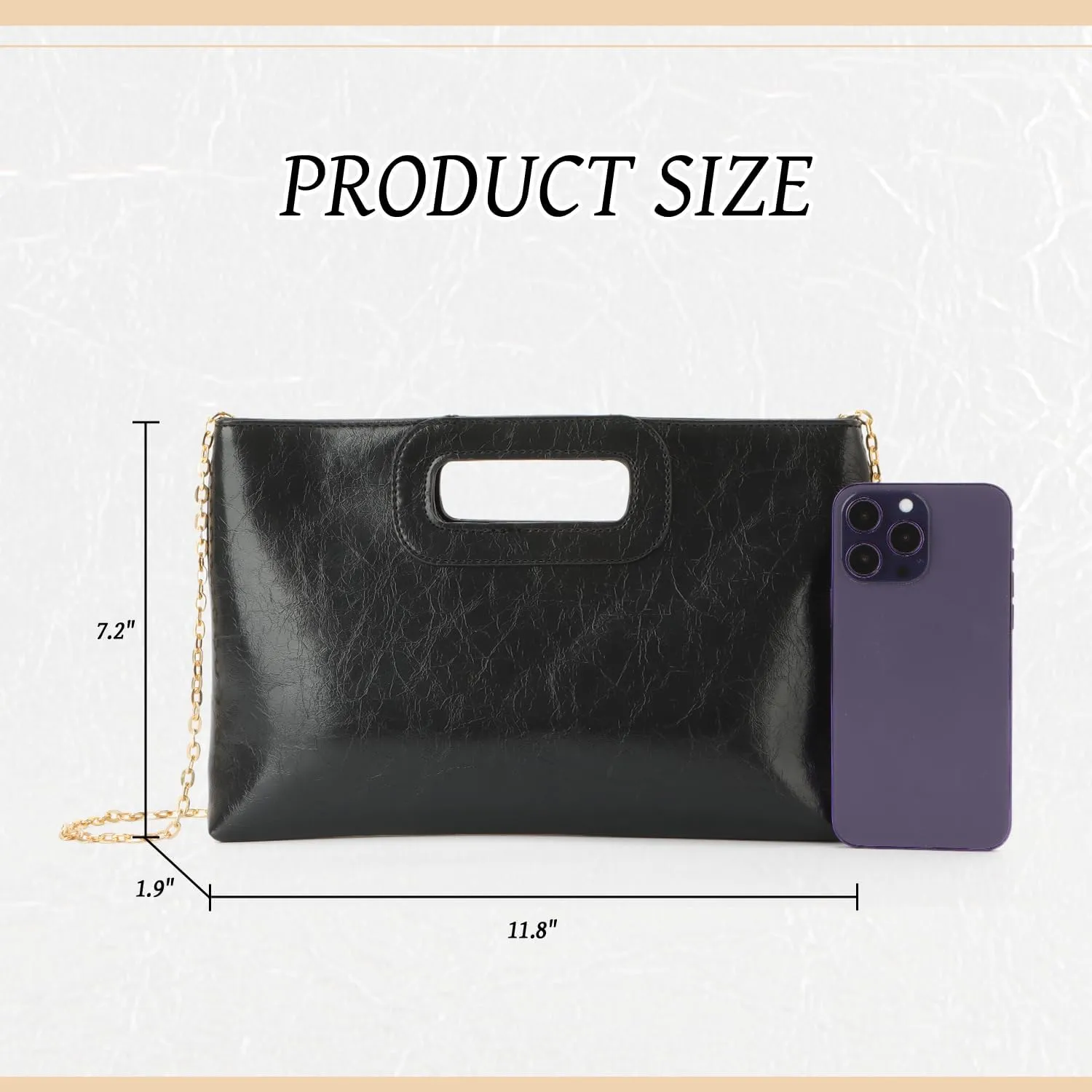 Clutch Purses for Women PU Leather Evening Clutch Bag Fashion Handbags for Wedding, Cocktail, Prom with Chain