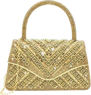 Clutch Purses for Women Sparkly Rhinestones Purses and Handbags for Wedding Party Evening Crossbody Bag with Chain