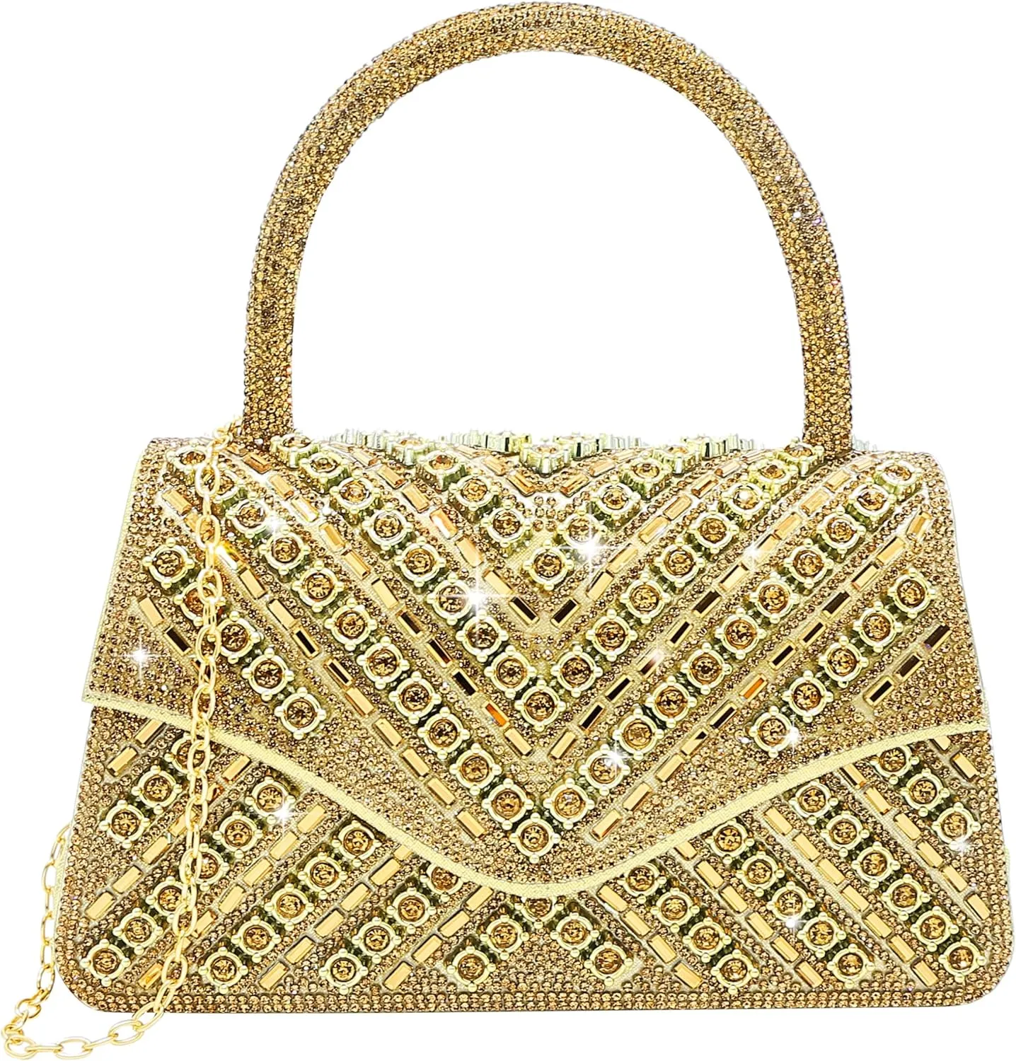 Clutch Purses for Women Sparkly Rhinestones Purses and Handbags for Wedding Party Evening Crossbody Bag with Chain