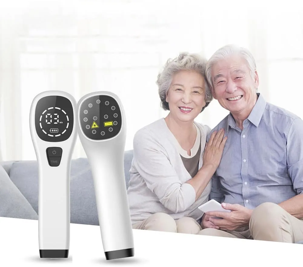 Cold Laser Human/Vet Device with LED Display Targets Joint and Muscles for Infrared Light(2x808nm  12X650nm)
