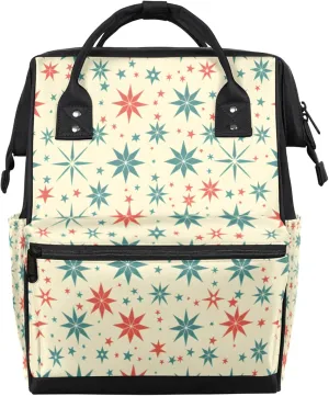 Colourful Abstract Snowflake Pictures Diaper Bag Mommy Bags With Adjustable Shoulder Strap Waterproof Multifunction Shoulder Bag Travel Large Capacity Backpack for Moms And Dads