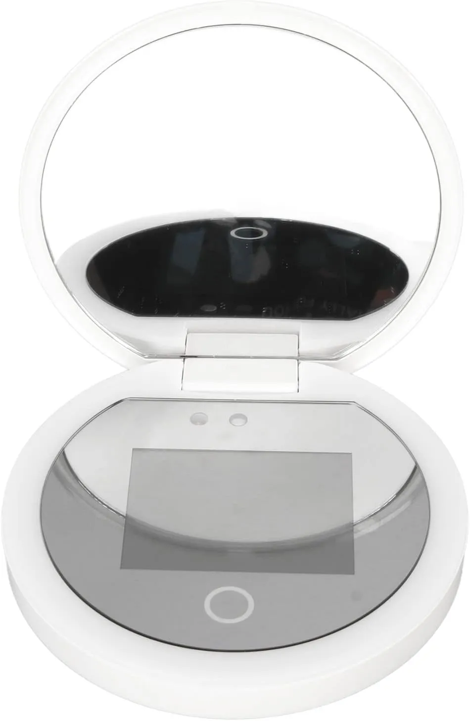 Compact Mirror, 3.5in Camera for Sunscreen Test, Foldable Travel Makeup Mirror Portable Sunscreen Mirror Camera with 2X Magnification Camera Switch for Skin