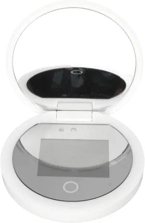 Compact Mirror, 3.5in Camera for Sunscreen Test, Foldable Travel Makeup Mirror Portable Sunscreen Mirror Camera with 2X Magnification Camera Switch for Skin