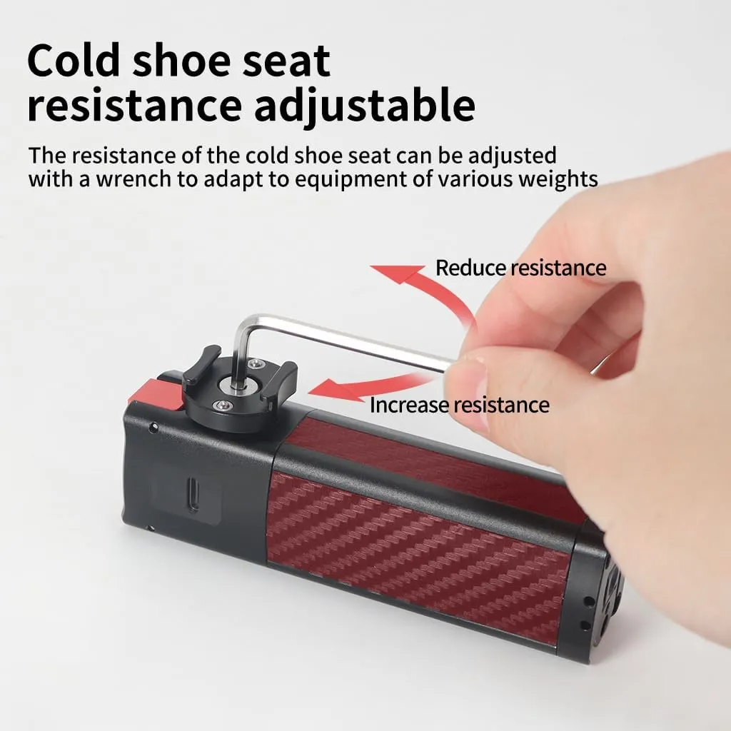 Compatible with Pocket 3 Battery Handle Portable Power Handle with 1/4 Positioning Holes Charging and Using Two-Way Power Display (360° Rotating Cold Shoe)