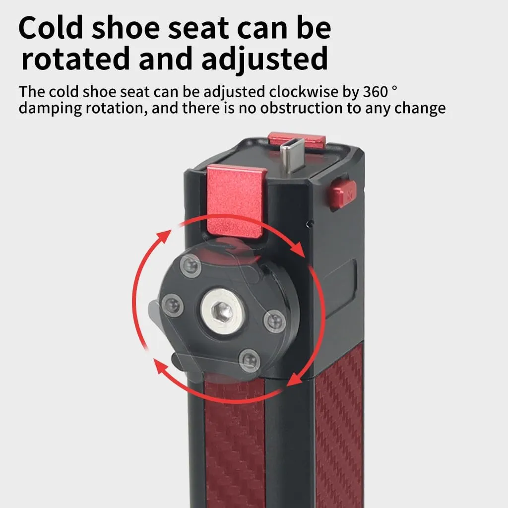 Compatible with Pocket 3 Battery Handle Portable Power Handle with 1/4 Positioning Holes Charging and Using Two-Way Power Display (360° Rotating Cold Shoe)