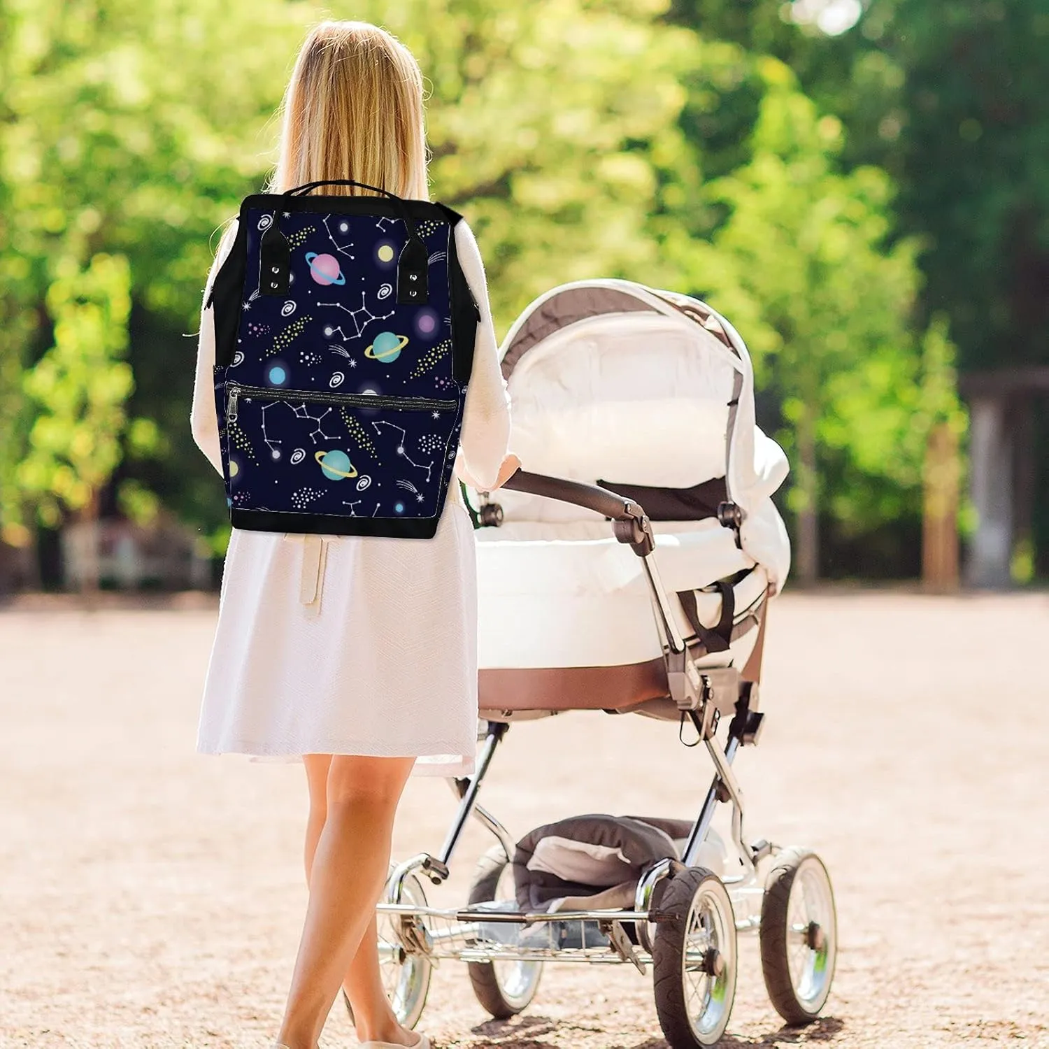 Constellations Planet Diaper Bag Backpack, waterproof backpack Baby Nappy Changing Bags Laptop Backpack for Travel, Large Capacity, Durable and Stylish for Woman and Men.