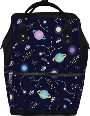 Constellations Planet Diaper Bag Backpack, waterproof backpack Baby Nappy Changing Bags Laptop Backpack for Travel, Large Capacity, Durable and Stylish for Woman and Men.