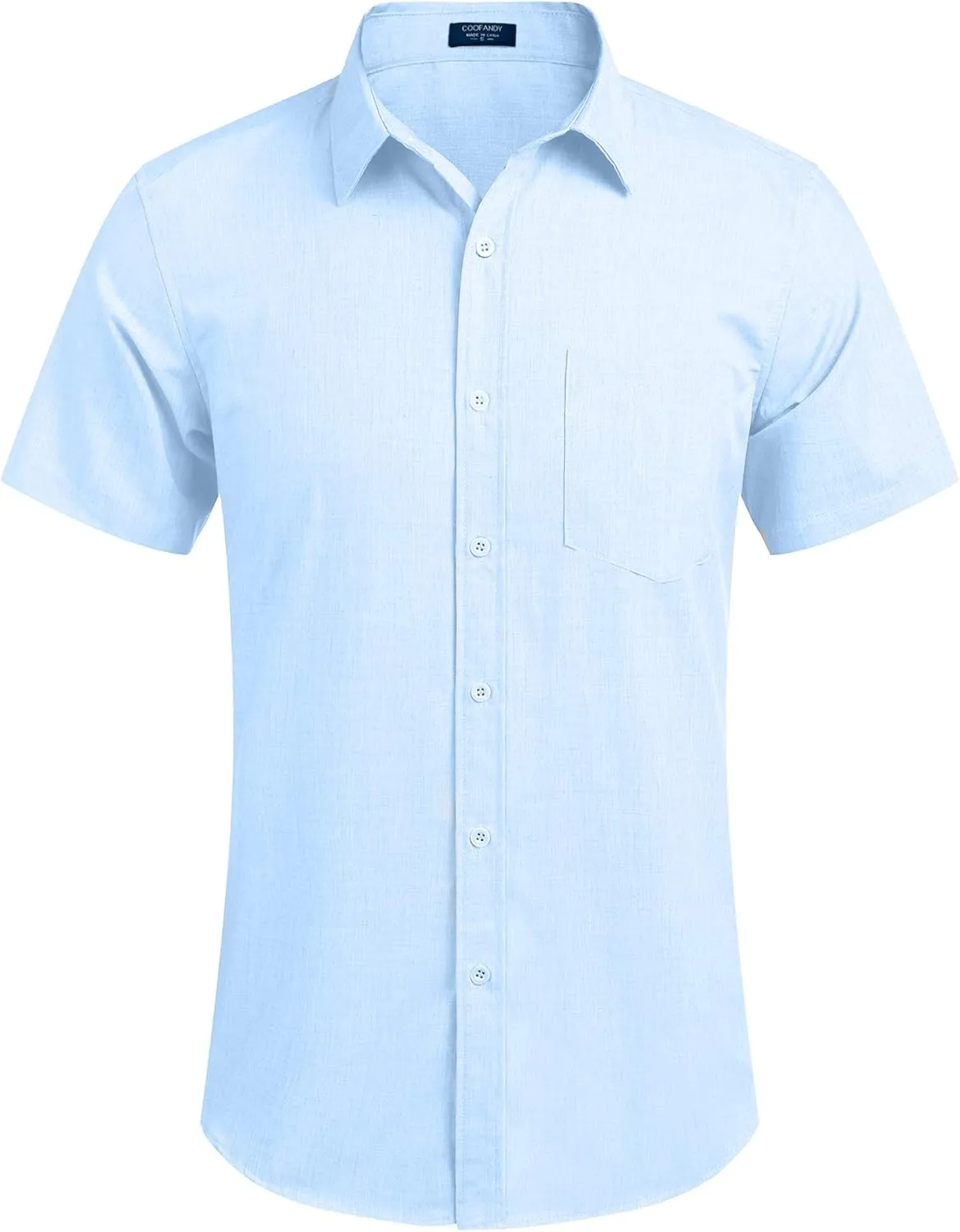 COOFANDY Men's Casual Button Down Shirts Short Sleeve Linen Shirts Summer Beach Dress Shirt