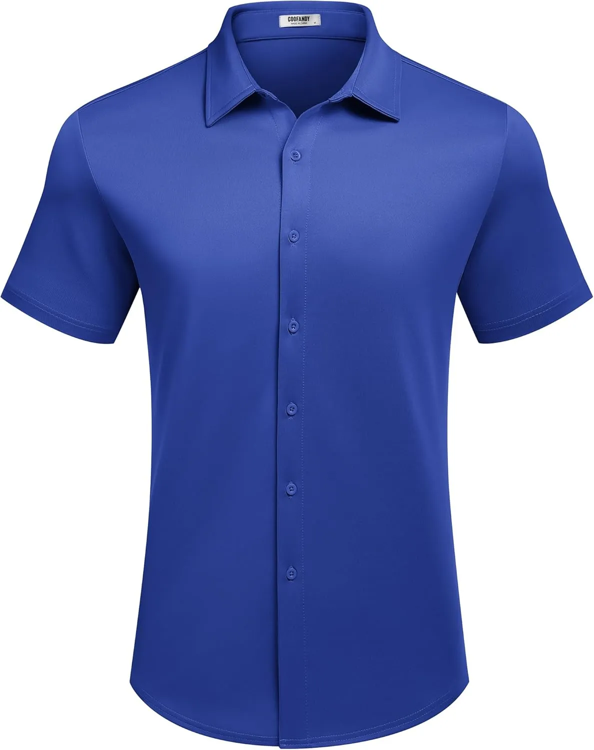 COOFANDY Mens Casual Wrinkle Free Shirts Short Sleeve Button Down Summer Stretch Dress Shirt