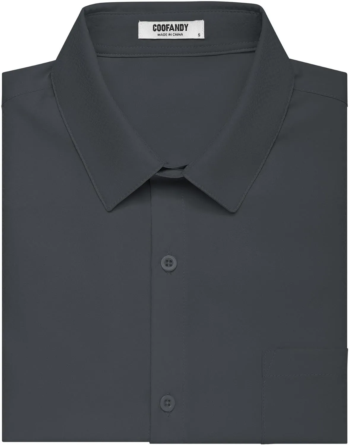 COOFANDY Men's Short Sleeve Dress Shirts Wrinkle Free Regular Fit Dress Shirt Textured Casual Button Down Shirts