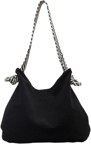 Corduroy Slouchy Hobo Bags for Women Large Corduroy Tote Bag with Wide Strap Casual Work Travel Shoulder Handbag