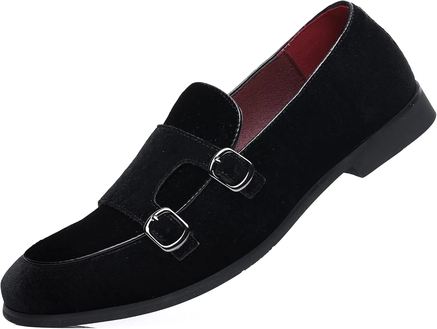 COSIDRAM Men's Casual Shoes Fashion Velvet Patent Leather Loafers Classic Gold Buckle Business Party Shoes