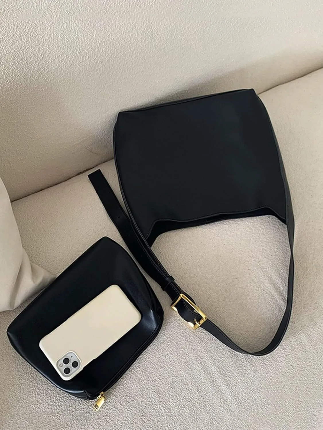 COZYEASE Women's Hobo Buckle Bag Casual Soft Leather Shoulder Bag Business Crossbody Top Handle Tote Bags