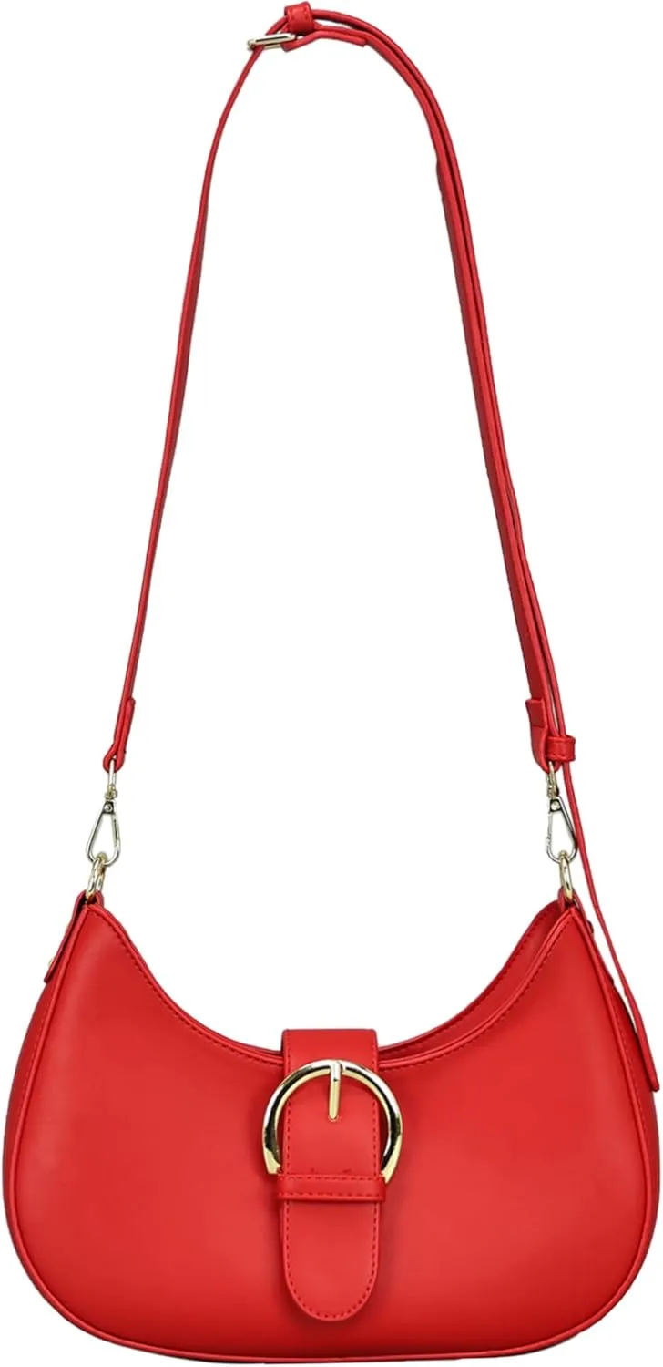 Crescent Bag for Women Small Shoulder Purses Leather Zip Handbag Crossbody Bags Cute Hobo Tote Bag