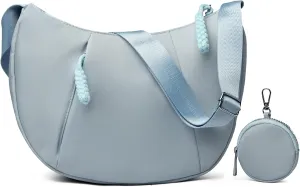 Crescent Shoulder Bag for Women Nylon Crossbody Purses Trendy Hobo Bags Medium Sling Bag Travel Slouchy Dumpling Bag