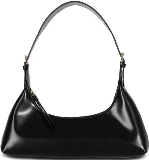 Crescent Shoulder Bag for Women Trending Purses Black PU Leather Women Handbag Dumpling Half Moon Bag (Black)