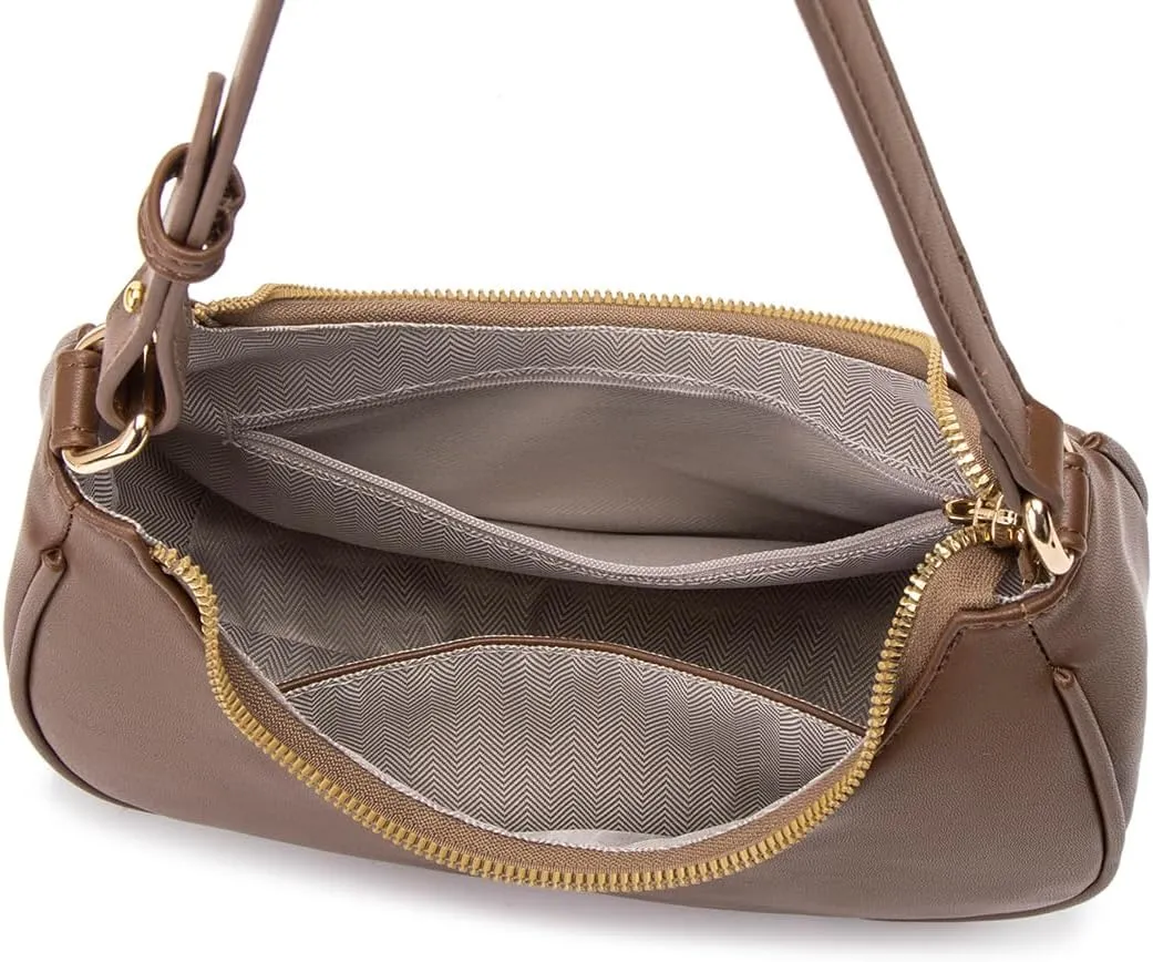 Crescent Shoulder Bags for Women Cute Hobo Tote Handbag Under the Arm Purses Mini Clutch Purse with Zipper Closure