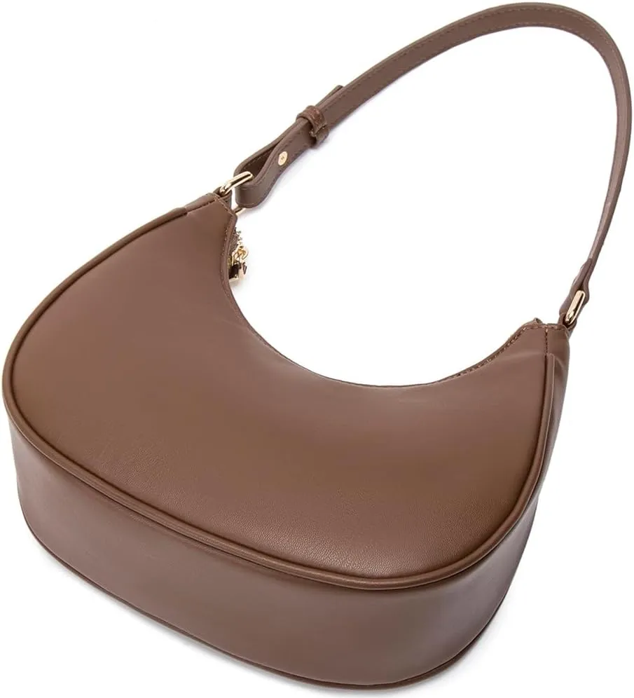 Crescent Shoulder Bags for Women Cute Hobo Tote Handbag Under the Arm Purses Mini Clutch Purse with Zipper Closure