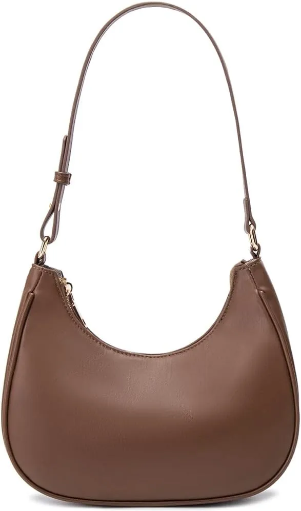 Crescent Shoulder Bags for Women Cute Hobo Tote Handbag Under the Arm Purses Mini Clutch Purse with Zipper Closure