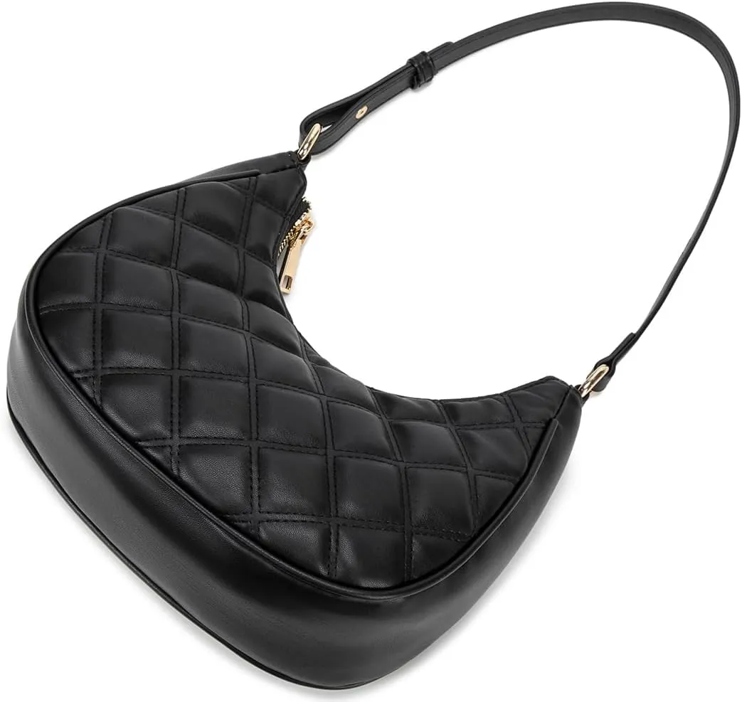 Crescent Shoulder Bags for Women Cute Hobo Tote Handbag Under the Arm Purses Mini Clutch Purse with Zipper Closure