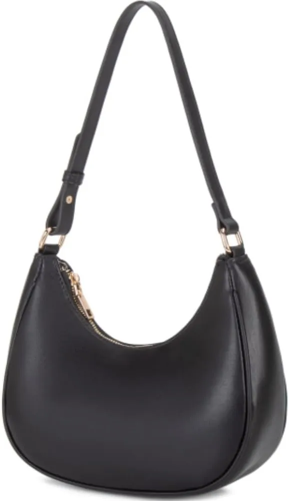 Crescent Shoulder Bags for Women Cute Hobo Tote Handbag Under the Arm Purses Mini Clutch Purse with Zipper Closure