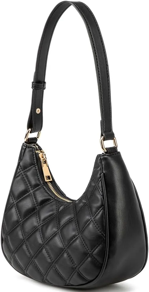 Crescent Shoulder Bags for Women Cute Hobo Tote Handbag Under the Arm Purses Mini Clutch Purse with Zipper Closure