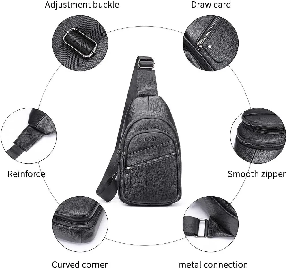 Crossbody Anti-Theft Sling Bag for Men Women,Casual Shoulder Backpack Waterproof Chest Daypack with USB Charging Hole (BLACK3)