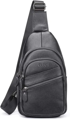 Crossbody Anti-Theft Sling Bag for Men Women,Casual Shoulder Backpack Waterproof Chest Daypack with USB Charging Hole (BLACK3)