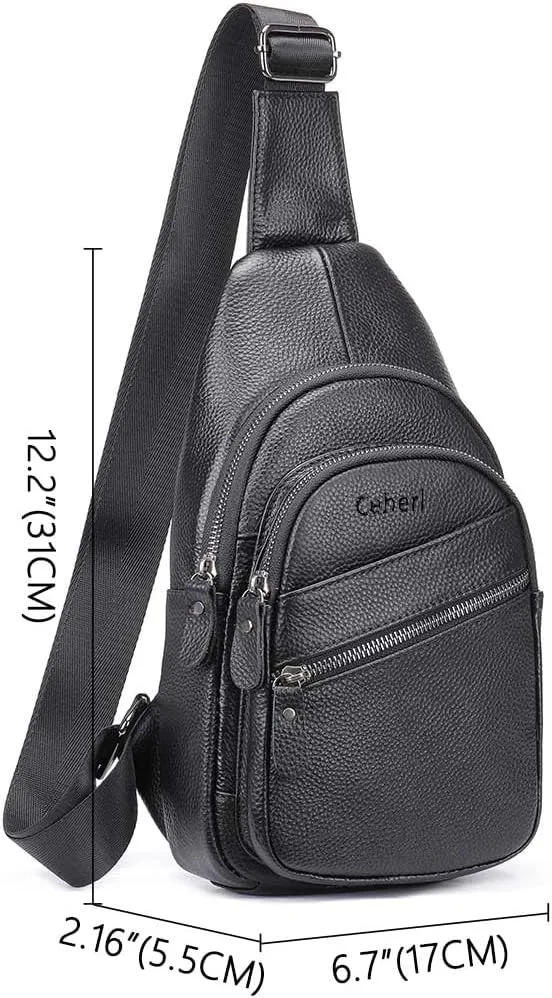 Crossbody Anti-Theft Sling Bag for Men Women,Casual Shoulder Backpack Waterproof Chest Daypack with USB Charging Hole (BLACK3)