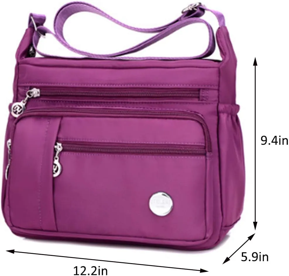 Crossbody Bag for Women Waterproof Shoulder Bag Messenger Bag Casual Nylon Purse Handbag Large