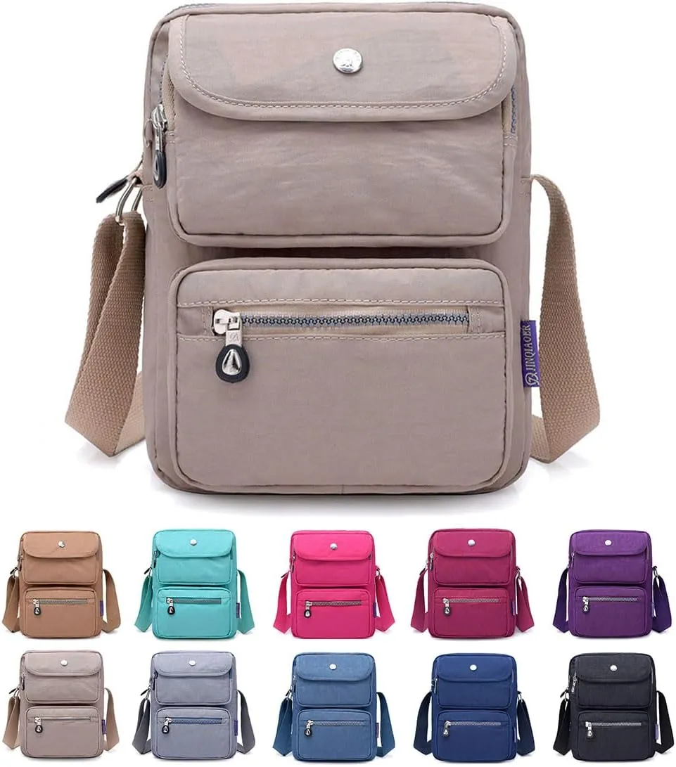 Crossbody Bag for Women Waterproof Shoulder Bag Multi-Pocket Messenger Bag Casual Nylon Purse Handbag