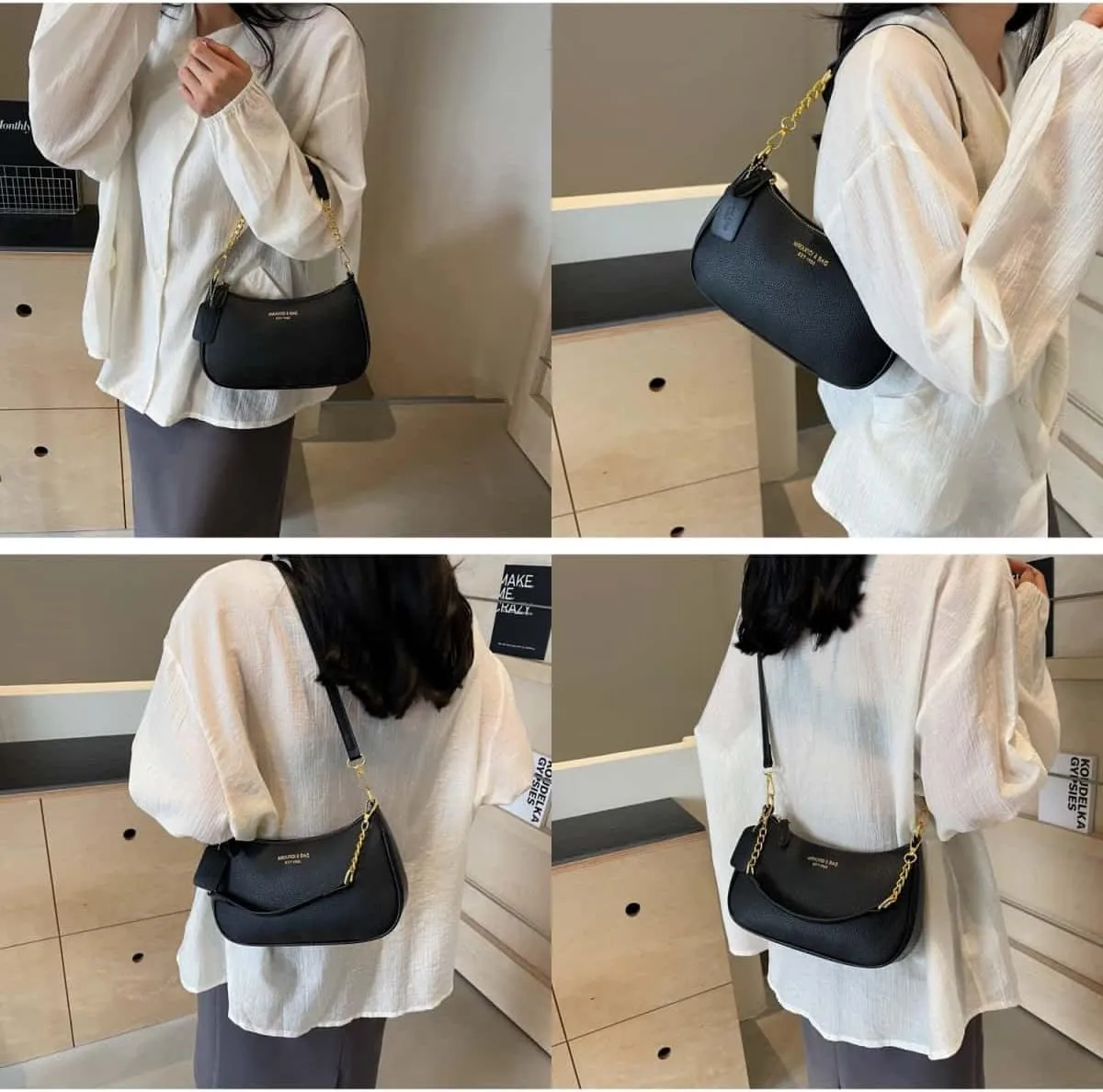 Crossbody Bags for Women Trendy Crescent Shoulder Underarm Small Purse Retro Classic Hobo Clutch Handbag Fashion Y2K