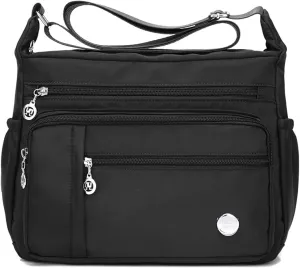 Crossbody Purse for Women Multi Pocket Shoulder Handbags Waterproof Nylon Purse and Handbags Messenger Bag