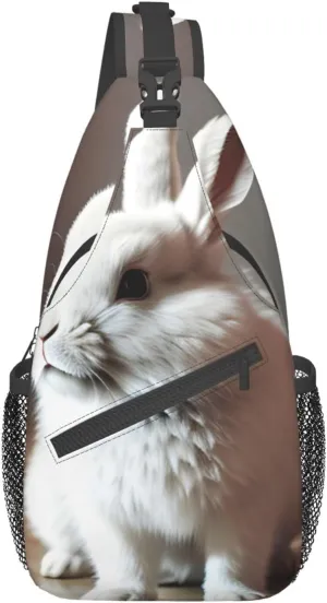 cry white rabbit Sling Travel Bag â€“ Lightweight Fashion Unisex Chest Pack for On-the-Go Lifestyle, High-Capacity
