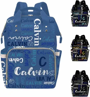 Custom Diaper Bag Backpack Monogram Artwork Name Nylon?Handbag with Name Waterproof for Men Women Personalized Name Nappy Bags Large Capacity for Mom Dad Birthday Baby Shower