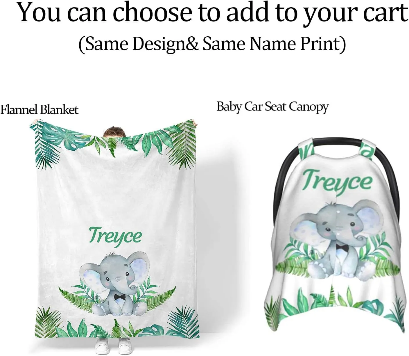 Custom Diaper Bag with Name Personalized Elephant Leaf Nylon Travel Backpack for Holiday Travel Customized Nappy Changing Bag with Pockets for New Mom