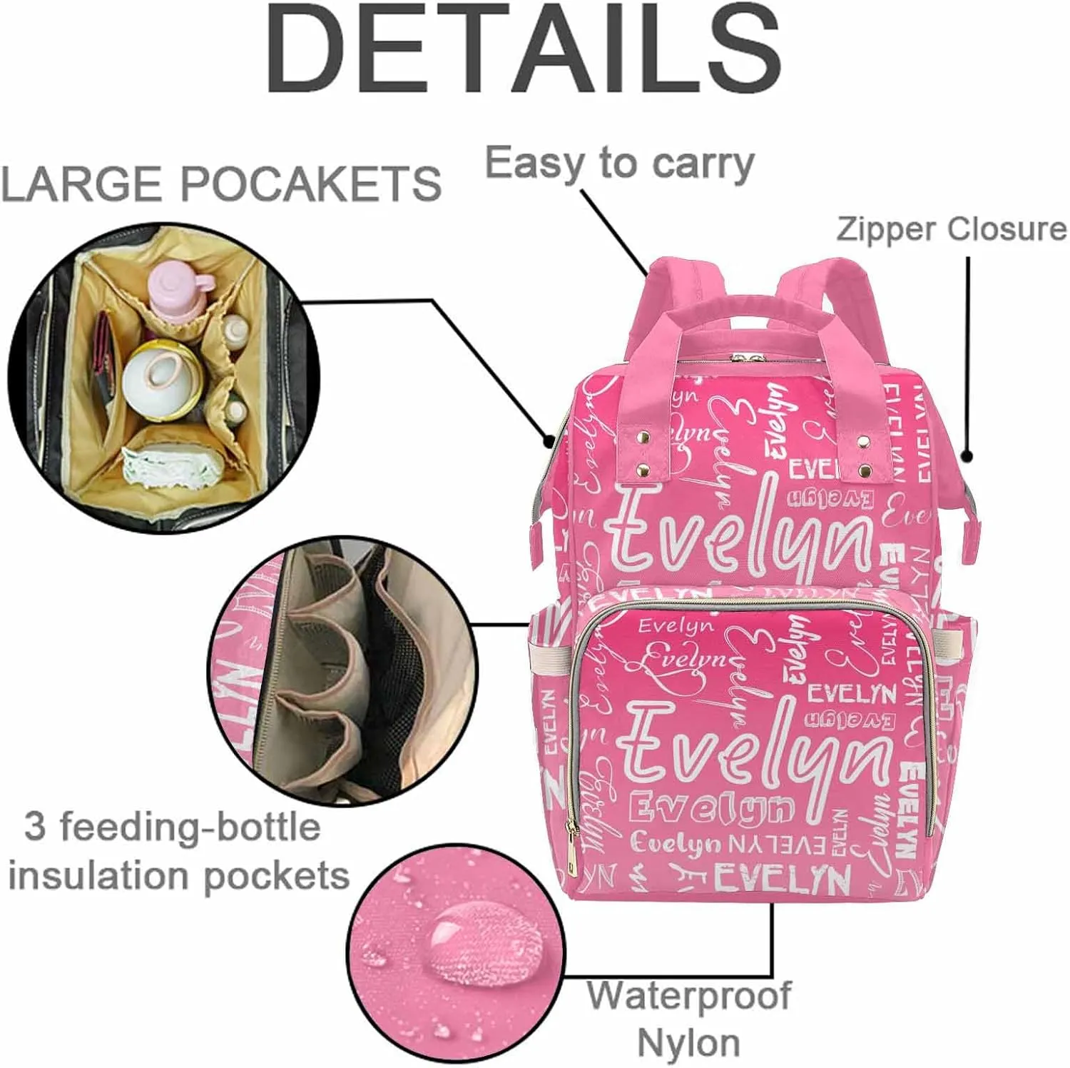 Customized Diaper Bags For baby Diaper Bag Customized Custom Diaper Bag with Name Customized Backpack Custom Backpack With Name Baby Bags