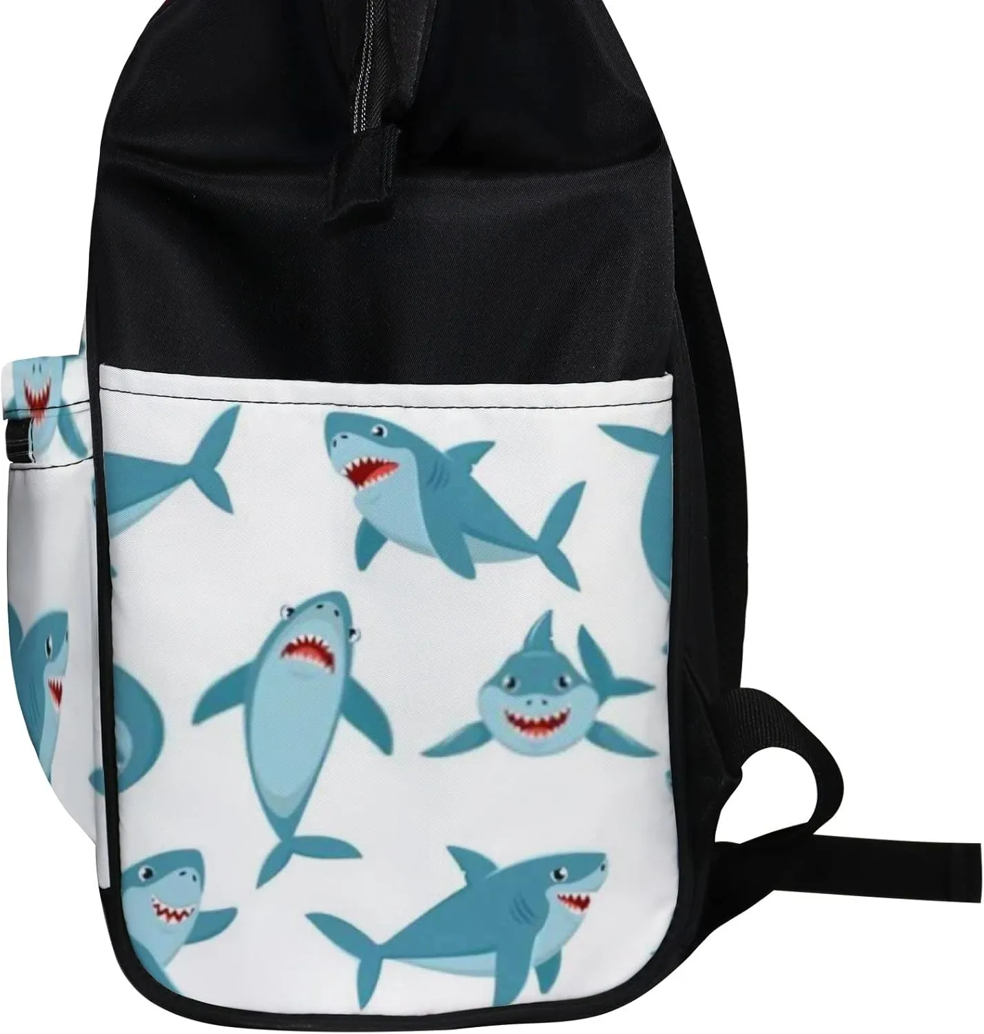 Cute Green Shark Cartoon Ocean Fish Diaper Bag Backpack, waterproof backpack Baby Nappy Changing Bags Laptop Backpack for Travel, Large Capacity, Durable and Stylish for Woman and Men.