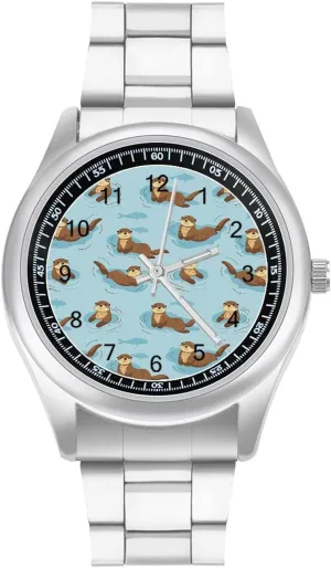 Cute Ocean Otters Fashion Classic Wrist Watches for Men Casual Business Dress Watch Unisex