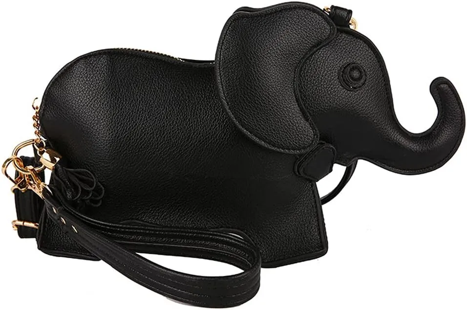 Cute PU Leather Shoulder Bag Fashion Elephant Purse Novelty Animal Shaped Purse Elephant Gifts for Women