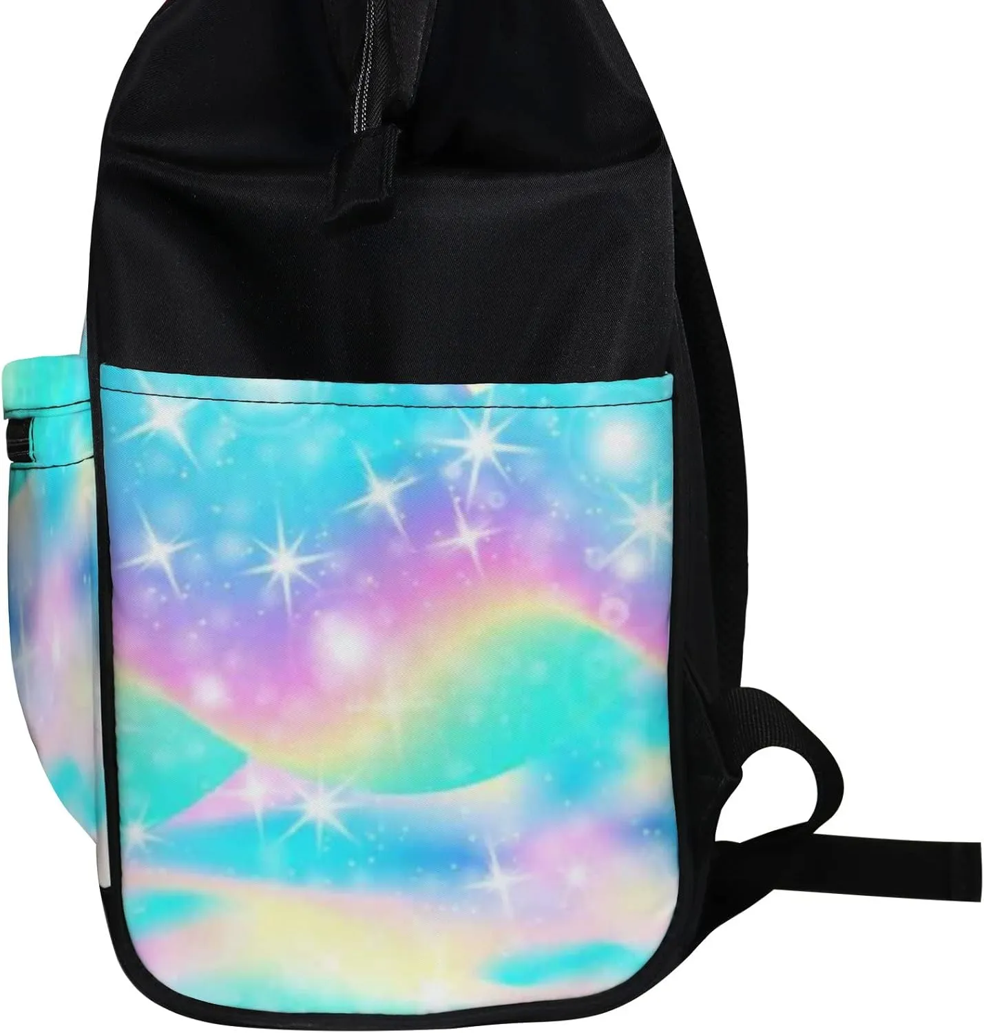 Cute Rainbow Sparkles Diaper Bag Backpack, waterproof backpack Baby Nappy Changing Bags Laptop Backpack for Travel, Large Capacity, Durable and Stylish for Woman and Men.