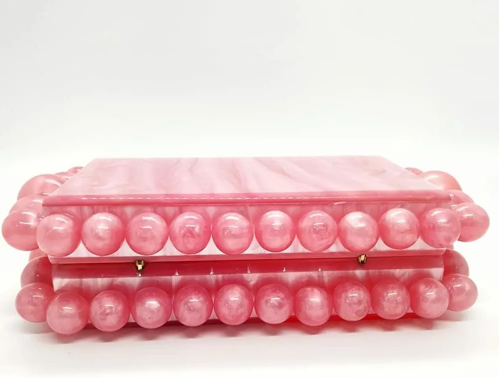 CUXVA Acrylic Evening Clutch Bag for Women Glitter Marble Purse Handbag for Wedding Party Prom
