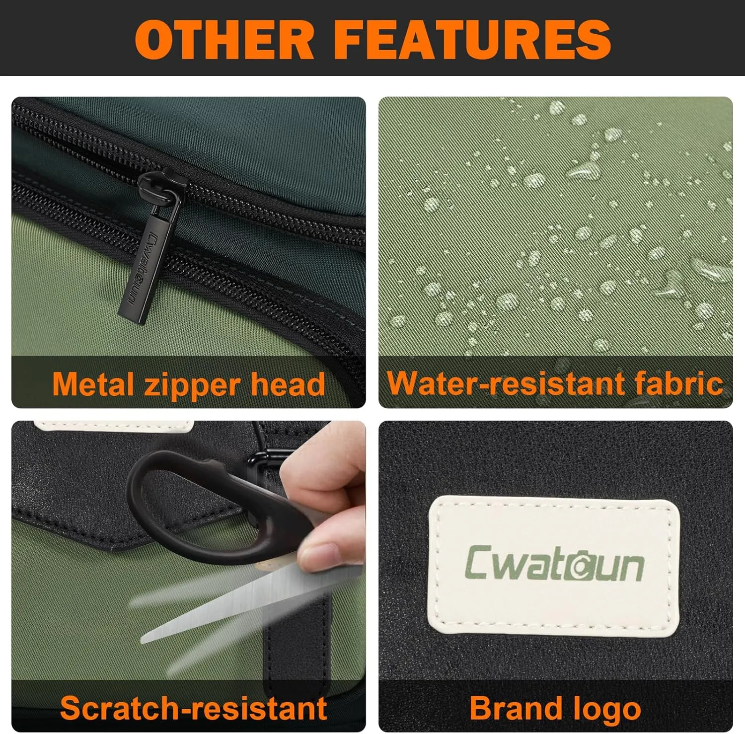 Cwatcun Camera Bag, Waterproof Flap Camera Crossbody Shoulder Messenger Case with Tripod Holder, Travel Photography Bag for Canon, Nikon, Sony, Fuji DSLR/SLR/Mirrorless Camera, Lens - Green, S