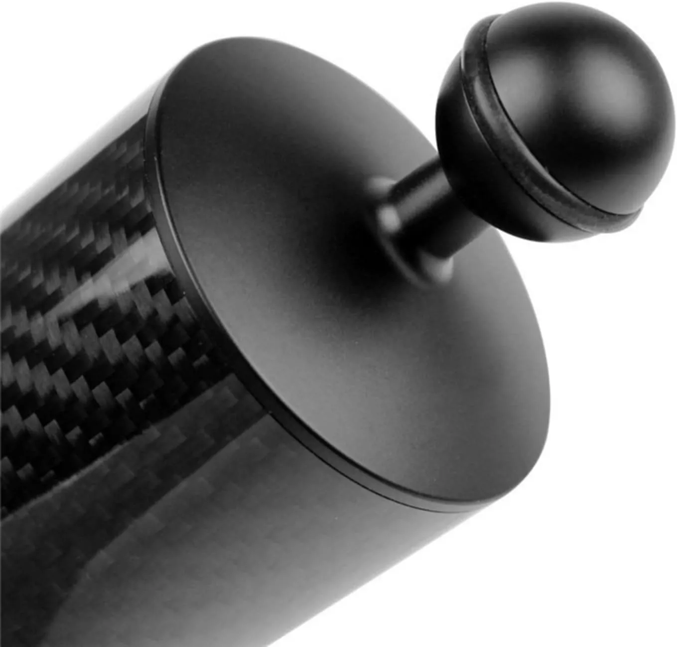 D60mm Carbon Fiber Float Arm for Ultralight, Aquatic Arm,Dual Ball Lightweight Buoyancy Arm for Underwater Camera,Diving Tray, Video Light, and Strobe (Black, D60mm 5 inch)
