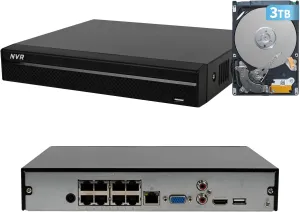 Dahua Advanced 8-Channel PoE Network Video Recorder with 4K HDMI Output and AI Surveillance Features NVR for Home Security Camera System, Supports up to 8 x 8MP/4K (6MP/5MP/4MP/3MP/1080P) IP Cameras