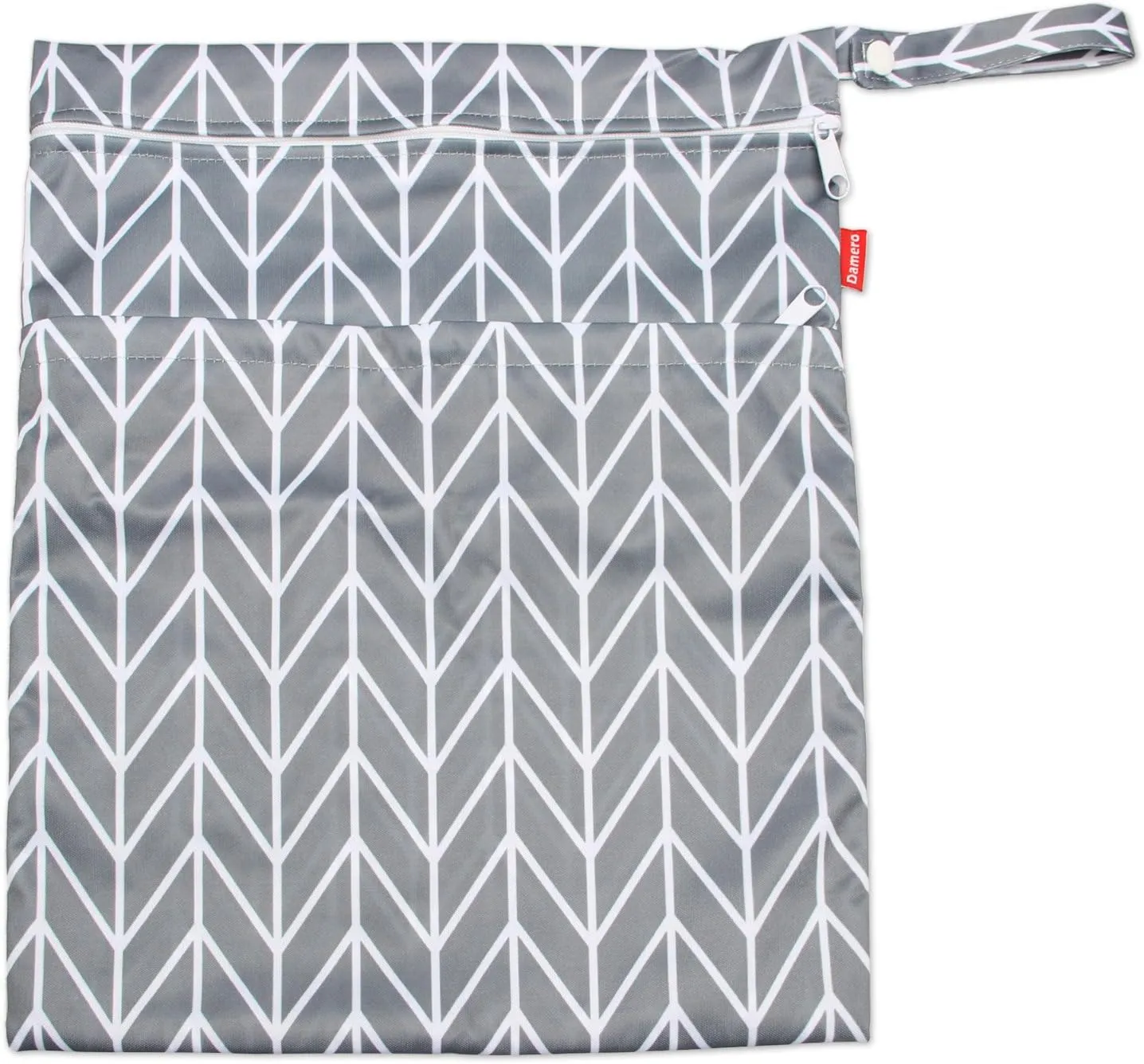 Damero 3pcs Travel Wet and Dry Bag with Handle for Cloth Diaper, Pumping Parts, Clothes, Swimsuit and More, Easy to Grab and Go, Gray Arrows
